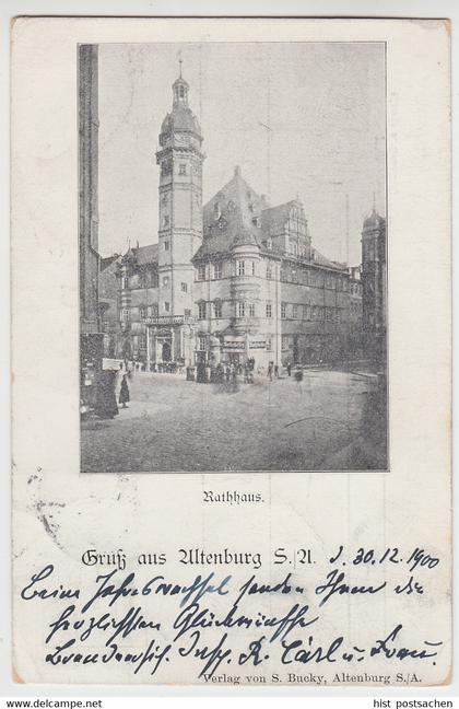 (103727) AK Gruß aus Altenburg, Sachsen-Altenburg, Rathaus 1900