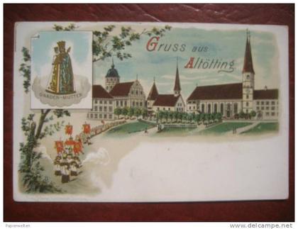 Altötting - Mehrbildkarte Lithographie "Gruß aus Altötting"