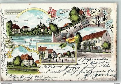 01561 O8281 Böhla b Ortrand Lithographie Schloß Dorfstraße Schwanenteich... - 13638295