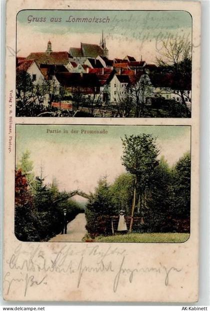 01623 O8260 Lommatzsch Lithographie 1905 An der Promenade - 51886210