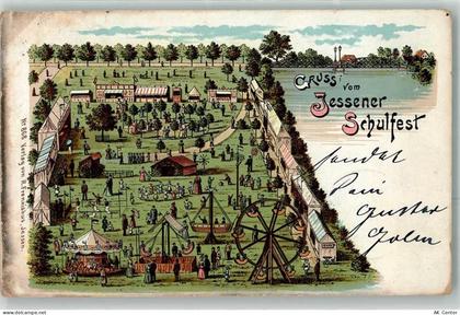 01689 O8254 Jessen b Meißen, Sachs 1900 Lithographie Jessener Schulfest ... - 13616822