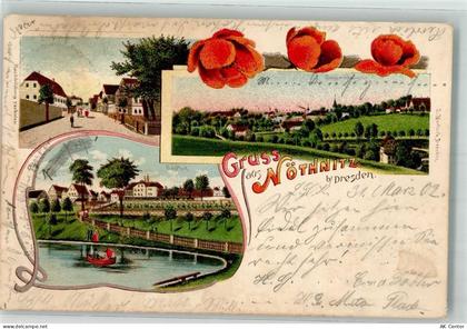01728 O8213 Bannewitz 1902 Lithographie Nöthnitz Teich Hauptstraße Klats... - 13638537