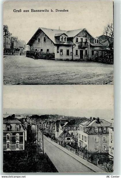 01728 O8213 Bannewitz 1919 Gebrauchsspuren Villen Gasthaus - 13437700