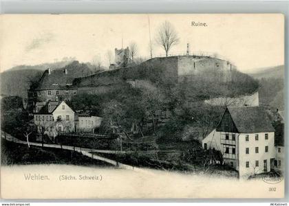 01829 O8306 Wehlen Stadt - Basteiweg mit Burgruine Wehlen - 38038436