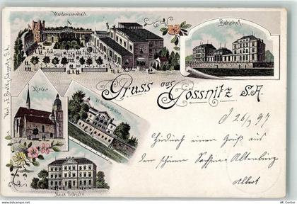 04639 O7422 Gößnitz , Thür 1897 Lithographie Etablissement Waidmannsheil... - 13628983