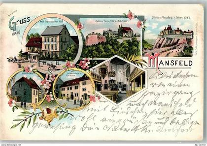 06343 O4274 Mansfeld , Südharz 1903 Lithographie Schloß Mansfeld Lutherh... - 13659500