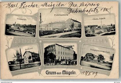06917 O7901 Mügeln b Jessen, Elster 1909 - Gasanstalt Porzellanfabrik Ch... - 13639488