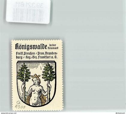 09471 O9309 Königswalde , Erzgeb - Vignette Wappen Freist. Preußen Prov.... - 39321611