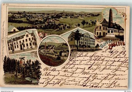 09517 O9347 Zöblitz 1898 Lithographie Siegesdenkmal Sächs. Serpentin-Fab... - 13628002