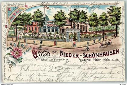 10115 O1100 Pankow 1898 Lithographie Gasthaus Schloss Schönhausen Kutsch... - 13635558