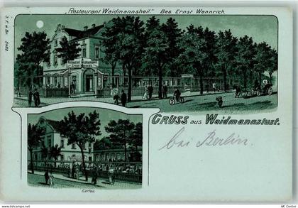10115 W1000 Waidmannslust 1909 Lithographie / Mondschein Gasthaus Waidma... - 13613026