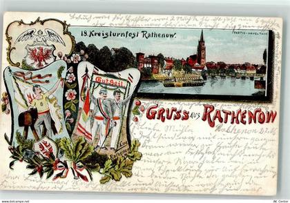 14712 O1830 Rathenow 1906 Lithographie 18. Kreisturnfest Rathenow Turner... - 13627705