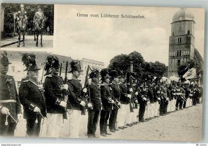 15907 O7550 Lübben Foto AK Lübbener Schützenfest Schützen Reiter - 13648978