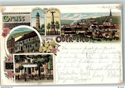 16248 O1305 Oderberg , Mark 1898 Lithographie Aussichtsturm Kriegersäule... - 13671253