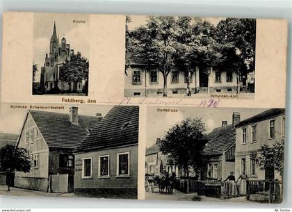 16818 O1950 Fehrbellin 1920 - OT. Feldberg Kirche Schulzen-Amt Gasthaus ... - 13637342