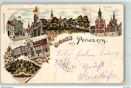 19348 O2910 Perleberg 1897 Lithographie Bäckerstraße m Hotel Deutscher K... - 13477397
