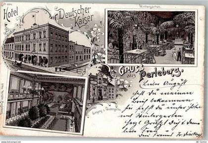 19348 O2910 Perleberg 1898 Lithographie Bahnpost Wittenberge Neustrelitz... - 13643601