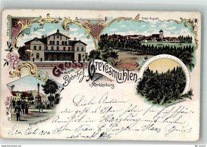 23936 O2420 Grevesmühlen 1900 Lithographie Kriegerdenkmal Bahnhof Kammer... - 13562544