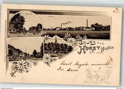 25358 W2203 Horst Holstein 1898 Lithographie Ortsansichten von Horst - 13642372