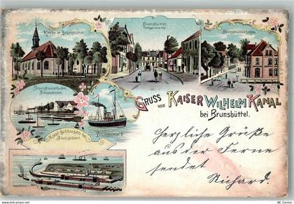 25541 W2212 Brunsbüttel 1898 Lithographie Kaiser Wilhelm-Kanal Ochsenmar... - 13577504