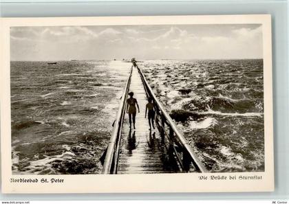 25826 W2252 St Peter-Ording - die Brücke bei Sturmflut - 10081770