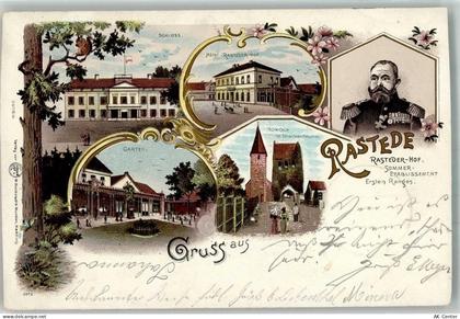 26180 W2902 Rastede 1898 Gebrauchsspuren Lithographie Schloss Hotel Rast... - 13552972