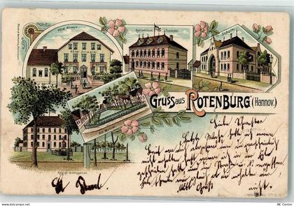 27356 W2720 Rotenburg Wümme 1899 Lithographie Am Wasser Kaiserl. Postamt... - 13629879
