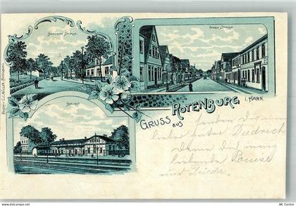 27356 W2720 Rotenburg Wümme 1903 Lithographie Bahnhof Brauerei-Strasse G... - 13671340