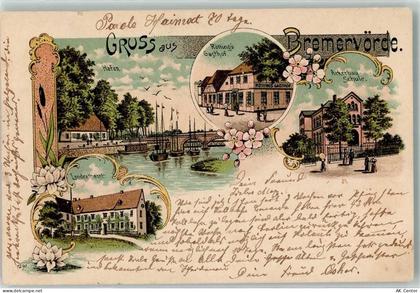 27432 W2740 Bremervörde 1898 Lithographie Landratsamt Hafen Gasthaus Röt... - 13628032