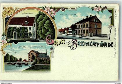 27432 W2740 Bremervörde Lithographie Am Mühlenetablissement Landratsamt ... - 13629888