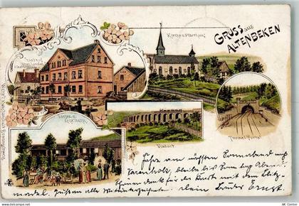 33184 W4791 Altenbeken 1900 Lithographie Tunnel-Portal Viadukt Gasthaus ... - 13645859