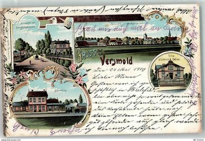 33775 W4804 Versmold 1903 Lithographie Bahnhof Villa Heinrich Delius Bah... - 13610683