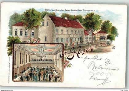 38154 W3308 Königslutter am Elm 1898 Lithographie Gasthaus zum Deutschen... - 13657795