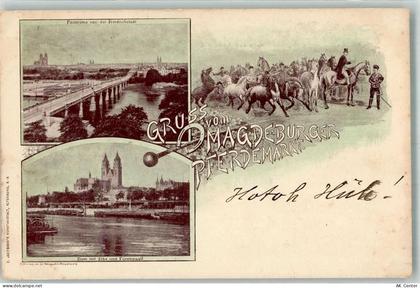 39104 O3000 Magdeburg 1897 - Magdeburger Pferdemarkt Elbbrücke Magdeburg... - 13645461