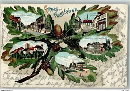 39164 O3120 Wanzleben Lithographie Eichenblatt Schulstrasse Marktplatz D... - 13662440
