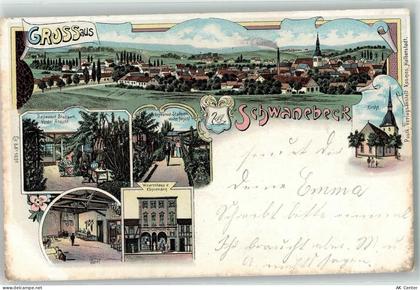39397 O3237 Schwanebeck b Oschersleben 1900 Lithographie Gasthaus Stadtp... - 13607880