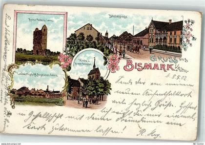 39629 O3592 Bismark Altmark 1902 Lithographie Ruine Goldene Laug Bahnhof... - 13632507