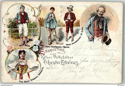 41812 W5140 Erkelenz 1899 Lithographie Theater Erkelenz Kölner Volksbühn... - 13665807