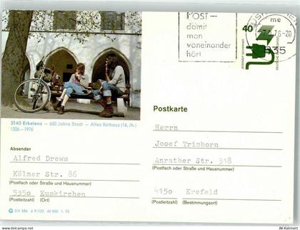 41812 W5140 Erkelenz Ganzsache Altes Rathaus Fahrrad - 39541635