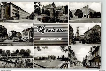 45699 W4352 Herten , Westf - Rathaus Schloss Gymnasium Schwimmbad Backum... - 52155452