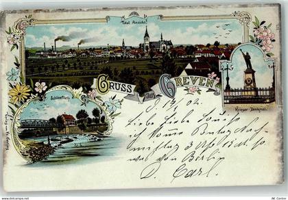 48268 W4402 Greven , Westf 1902 Lithographie Schöneflieth Kriegerdenkmal... - 13610110
