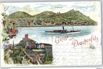 53639 W5330 Drachenfels 1902 Künstlerkarte Gruß vom Drachenfels - 51442979