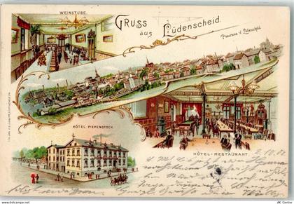 58507 W5880 Lüdenscheid 1902 Lithographie Hotel Piepenstock Weinstube - 13643536