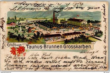61184 W6367 Groß-Karben 1900 Lithographie Taunus Brunnen-Fabrik - 13513758