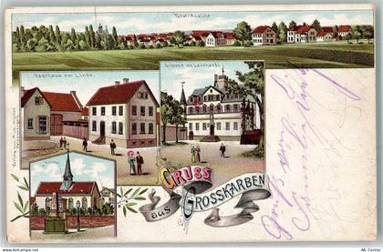 61184 W6367 Groß-Karben 1904 Gebrauchsspuren Gasthaus Zur Linde Schloss ... - 13634749