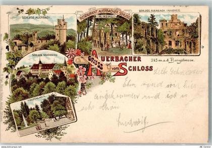 64625 W6140 Auerbach 1897 Lithographie Schloß Auerbach Gasthaus Auerbach... - 13292571