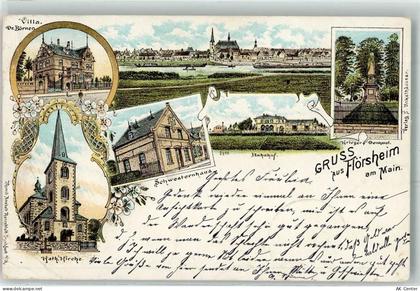 65439 W6093 Flörsheim am Main 1901 Gebrauchsspuren Villa Dr. Börner Kath... - 13614094