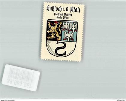 67454 W6733 Haßloch , Pfalz Vignette Stadtwappen Haßloch Sammelmarke Kle... - 39566567