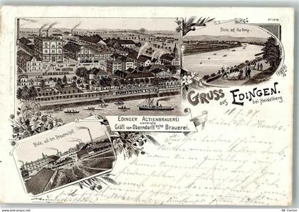 68535 W6803 Edingen-Neckarhausen 1897 Lithographie Edinger Actienbrauere... - 13660412
