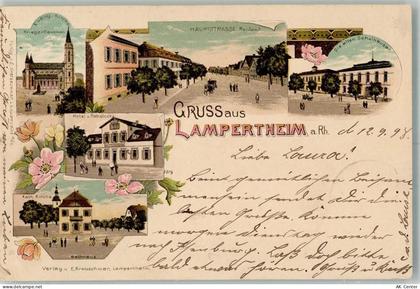 68623 W6840 Lampertheim , Hess 1898 Lithographie Hotel zum Rebstock Rath... - 13660240
